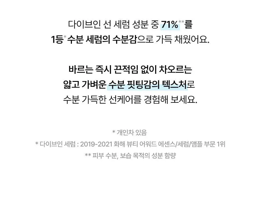 [수분촉촉/화잘먹] 토리든 다이브인 워터리 핏 선세럼 50ml 증량 기획 (+20ml) 상세페이지 28